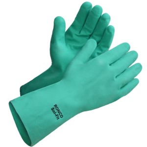 Sol-Fit Nitrile 13" 15mil Flocked Green Small 12x12